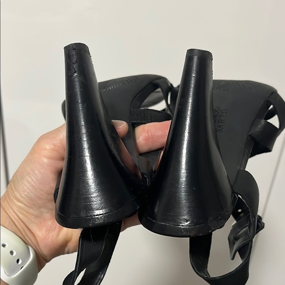 FRANCO SARTO Black Leather Strappy Heel Sandals, Size 8.5 - Picture 8 of 8